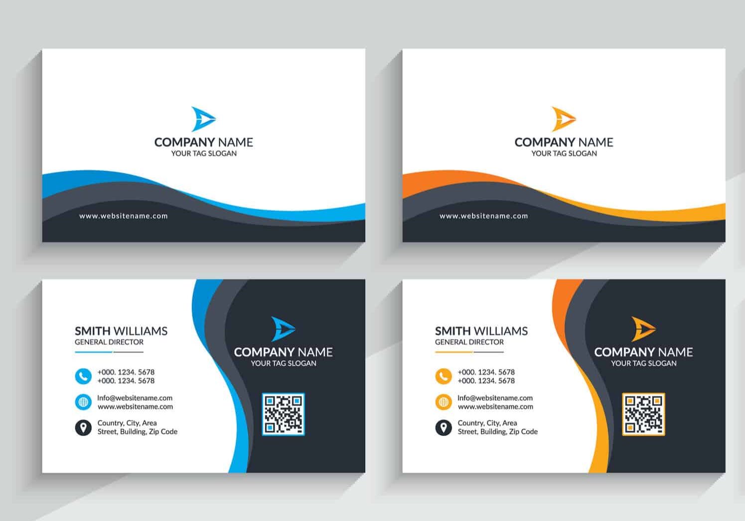 Creative And Modern Business Card Template. Stationery Design, Flat Design, Print Template, Vector illustration